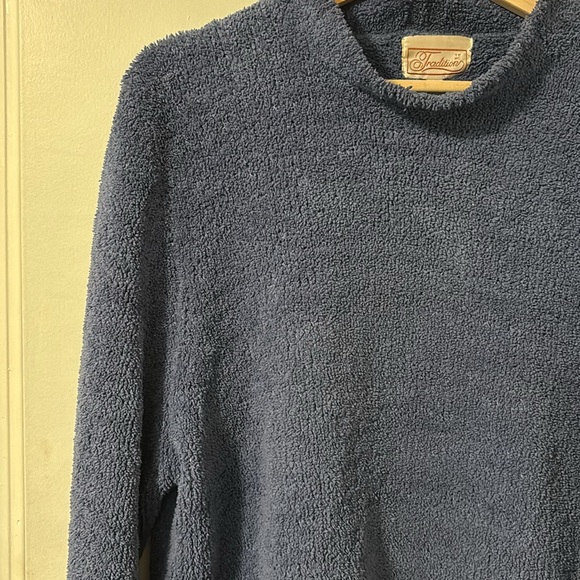 Blue knit half turtle neck sweater - Picture 4 of 4